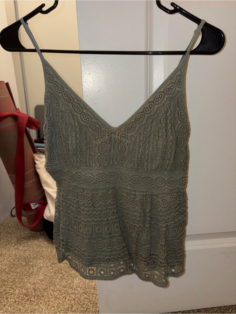 Abercrombie & Fitch Olive Green Lace V-Neck Cami